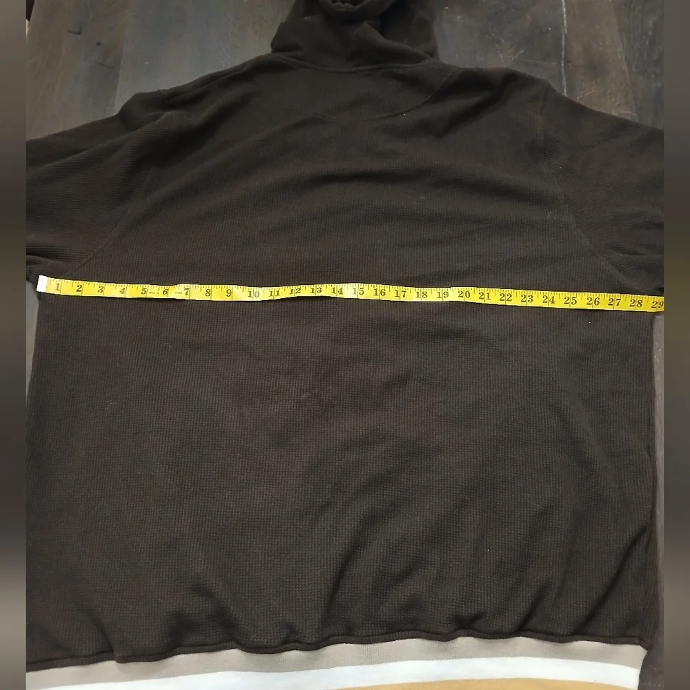 Brown Heavy Duty Waffle Hoodie Size:2XL Y2K VINTAGE MENS